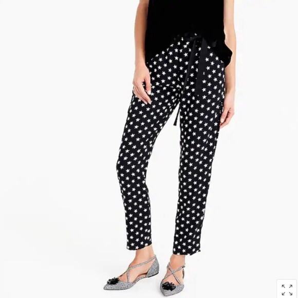 J. Crew Pants - J.Crew Star Printed Tie Waist Pants